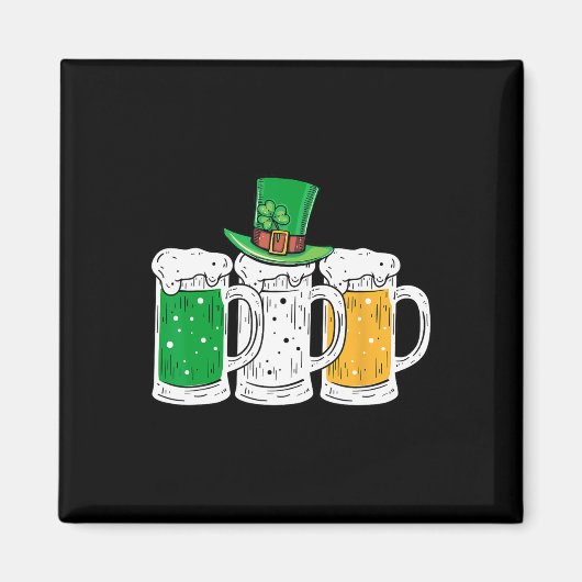 Aimant Fête de la Saint-Patrick Bière irlandaise Drapeau (Devant)