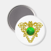 Aimant FÊTE DE LA SAINT-PATRICK CŒUR CELTIQUE TRÈFLE Blan (Recto/Verso)