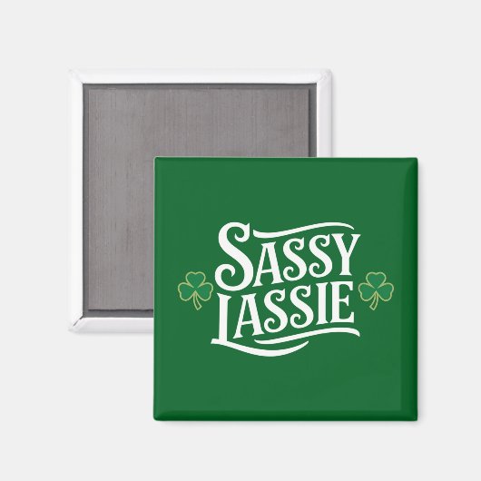 Aimant Fête de la Saint-Patrick Sassy Lassie Drôle Fille  (Recto/Verso)