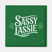 Aimant Fête de la Saint-Patrick Sassy Lassie Drôle Fille  (Devant)