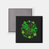 Aimant Fête de la Saint-Patrick Trèfle à quatre feuilles (Recto/Verso)