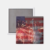 Aimant Fête de l'Indépendance 4 juillet feux d'artifice (Recto/Verso)