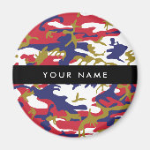 Aimant Fête de l'Indépendance Camouflage Votre nom Person (Devant)