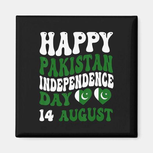 Aimant Fête de l'Indépendance du Pakistan Fierté du drape (Devant)