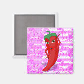 Aimant Fête de mariage avec diva piment rouge (Recto/Verso)