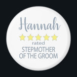 Aimant Fête de mariage et de mariage 5 Etoiles Stepmère d<br><div class="desc">Les membres de la fête de la mariée et de la fête de mariage se sentiront aimés et appréciés avec un cadeau "cinq étoiles" fait spécialement pour eux. L’amour est ce dont il s’agit. Qu’il s’agisse d’un mariage de la ville ou d’un mariage de destination, les articles personnalisés vous apporteront...</div>