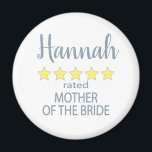 Aimant Fête de mariage et mariage 5 étoiles Mère de marié<br><div class="desc">Les membres de la fête de la mariée et de la fête de mariage se sentiront aimés et appréciés avec un cadeau "cinq étoiles" fait spécialement pour eux. L’amour est ce dont il s’agit. Qu’il s’agisse d’un mariage de la ville ou d’un mariage de destination, les articles personnalisés vous apporteront...</div>