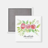 Aimant Fête de mariage floral personnalisée Favoriser (Recto/Verso)