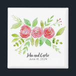 Aimant Fête de mariage floral personnalisée Favoriser<br><div class="desc">Vos invités mariages se souviendront toujours de votre journée spéciale avec cet aimant personnalisé au design floral magnifique.</div>