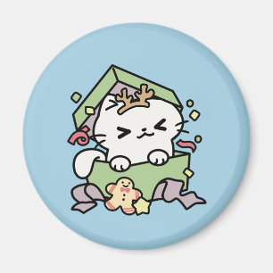 Aimant Fête de Noël avec Purr-ty Time Cat
