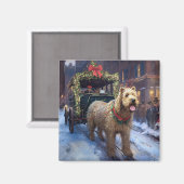 Aimant Fête de Noël de Wheaten Terrier (Recto/Verso)