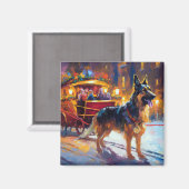 Aimant Fête de Noël des bergers allemands (Recto/Verso)