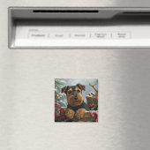 Aimant Fête de Noël du chien Airedale (In Situ (Lave-vaisselle))