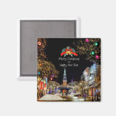 Aimant Fête de Noël, lumières vives et baubles (Recto/Verso)