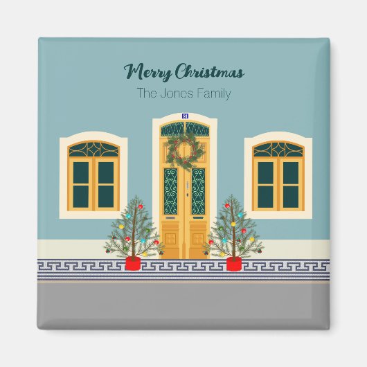 Aimant Fête de Noël Maison portugaise (Devant)