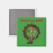 Aimant Fête de Noël pour les elfes de la couronne (Recto/Verso)