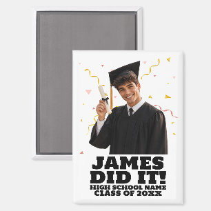 Aimant Fête de Remise de Diplômes Personnalisée et Drôle 