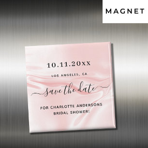 Aimant Fête des mariées blush rose soie satin enregistrer