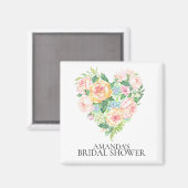 Aimant Fête des mariées de coeur romantique Favoriser l'a (Recto/Verso)