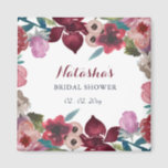 Aimant Fête des mariées du jardin floral Boho<br><div class="desc">Boho Floral Garden Fêtes des mariées Magnets</div>