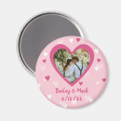 Aimant Fête des mariées mariage Favoriser les Coeurs Phot (Recto/Verso)