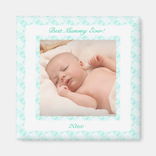 Aimant Fête des mères Bleu Meilleure maman Mère Jamais Ca
