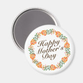 Aimant Fête des mères élégante couronne de fleurs | Magne (Recto/Verso)