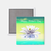 Aimant Fête des mères Lys d'eau blanche (Recto/Verso)