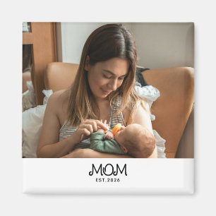 Aimant Fête des Mères Photo de Maman Établie