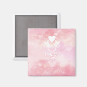 Aimant Fête des mères rose et blanche (Recto/Verso)