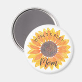 Aimant Fête des Mères Sunflower Monde de la meilleure mam (Recto/Verso)