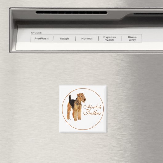 Aimant Fête des pères Airedale (In Situ (Lave-vaisselle))
