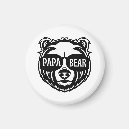 Aimant Fête des pères de lunettes de soleil Papa Bear (Devant)