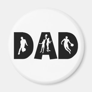 Aimant Fête des pères de papa de basket-ball
