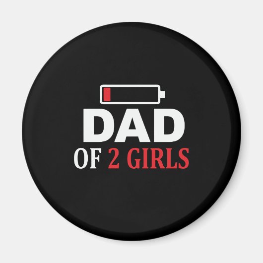 Aimant Fête des pères Papa De 2 Filles (Devant)
