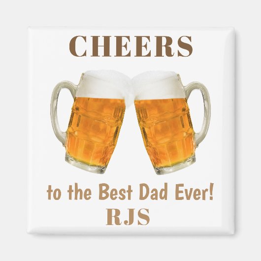 Aimant Fête des pères Papa Monde meilleur jamais Monogram (Devant)