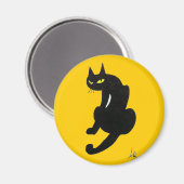 AIMANT FÊTE D'HALLOWEEN CHAT NOIR (Recto/Verso)