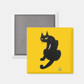 AIMANT FÊTE D'HALLOWEEN CHAT NOIR (Recto/Verso)