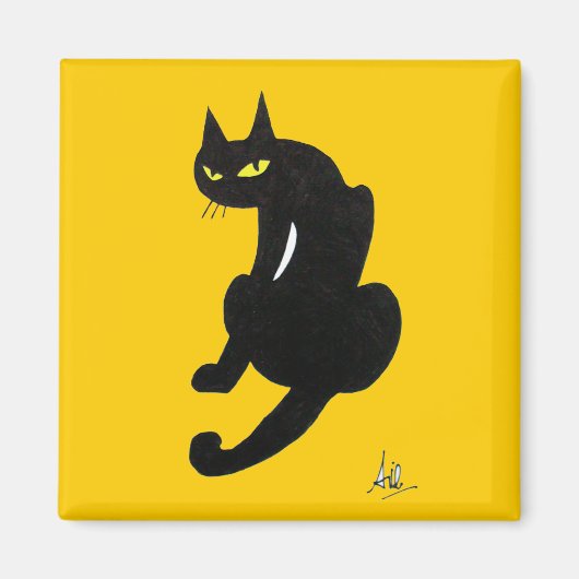 AIMANT FÊTE D'HALLOWEEN CHAT NOIR (Devant)