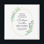 Aimant Fête du Baby shower géométrique et verdoyante Favo<br><div class="desc">Disponible ici : http://www.zazzle.com/selectpartysupplies</div>
