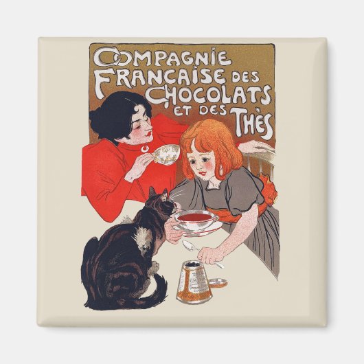 Aimant Fête du Chocolat Français Steinlen Art (Devant)