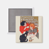 Aimant Fête du chocolat français Steinlen Art (Recto/Verso)