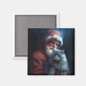 Aimant Fête du Père Noël du chat bleu russe (Recto/Verso)