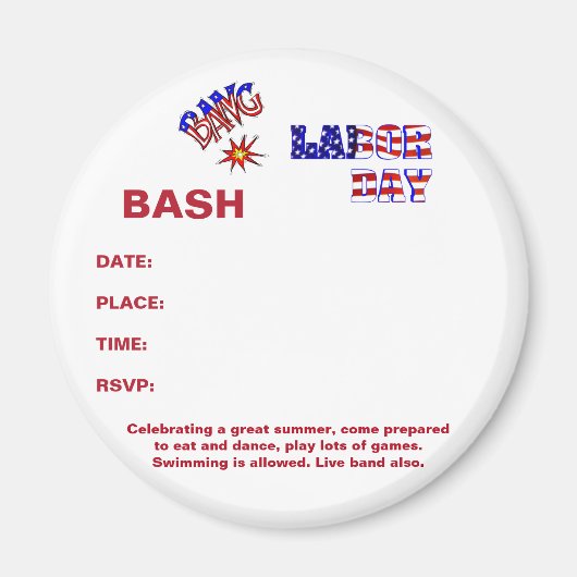 Aimant Fête du Travail - (Devant)