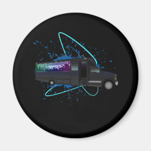 Aimant Fête en Bus de Nuit Colorée Vie Nocturne Amusante 