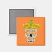 Aimant Fête mexicaine du crâne mort (Recto/Verso)