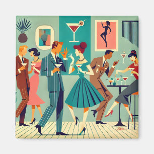 Aimant Fête Mid Century Modern La Danse du Martini