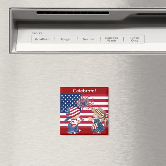 Aimant Fêter le drapeau américain (In Situ (Lave-vaisselle))