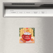 Aimant Fêtes de Noël Hot Chocolat sur mesure (In Situ (Lave-vaisselle))