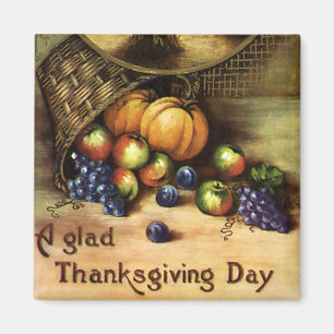Aimant Fêtes vintage, un jour de Thanksgiving heureux